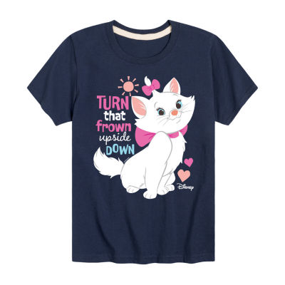 Disney Collection Little & Big Girls Crew Neck Short Sleeve The Aristocats Marie Graphic T-Shirt