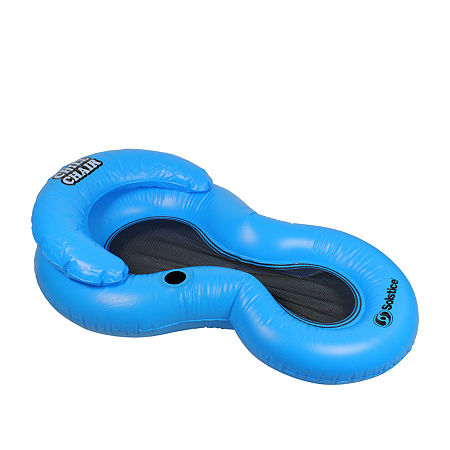 61Inch Inflatable Lounge Chair Pool Float, One Size, Blue