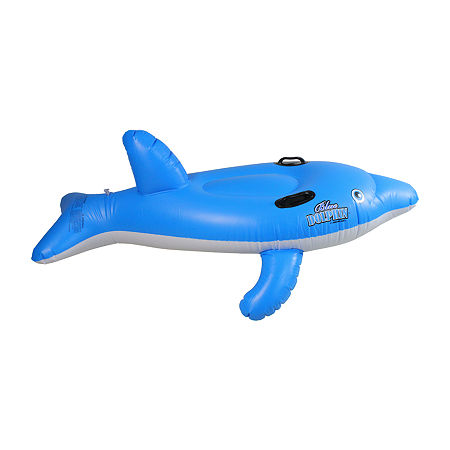 Inflatable Ride-On Dolphin Pool Float, One Size, Blue