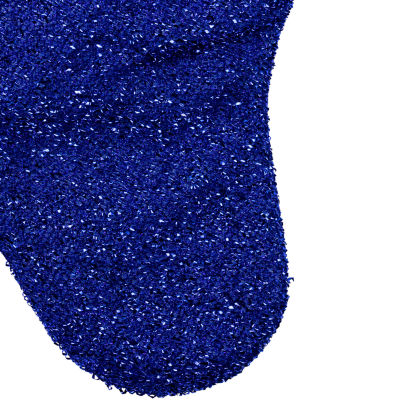 17'' Blue and Silver Embroidered 'Diva' Christmas Stocking with Cuff