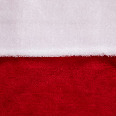 35-Inch Traditional Red with White Cuff Decorative Plush Christmas Stocking
