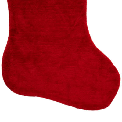 35-Inch Traditional Red with White Cuff Decorative Plush Christmas Stocking