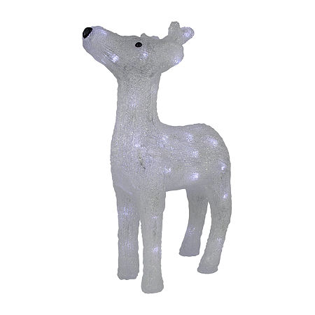 15'' Lighted Commercial Grade Acrylic Baby Reindeer Christmas Display Decoration, One Size, White