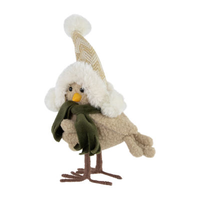 9'' Left Facing Standing Bird in Winter Apparel Christmas Figure