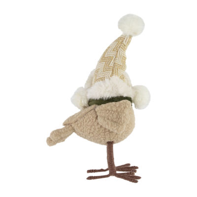 9'' Left Facing Standing Bird in Winter Apparel Christmas Figure