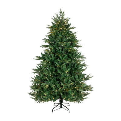 7.5' Pre-Lit Juniper Pine Artificial Christmas Tree  Warm White LED Lights