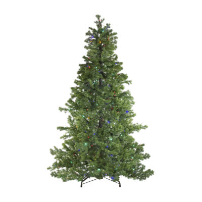 7.5' Pre-Lit Medium Layered Pine Instant Power Artificial Christmas Tree - Dual Color LED Lights