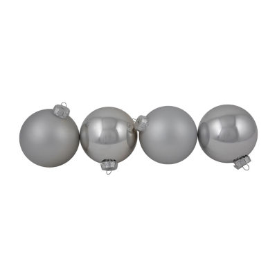 Northlight Silver Glass Ball 4-pc. Christmas Ornament