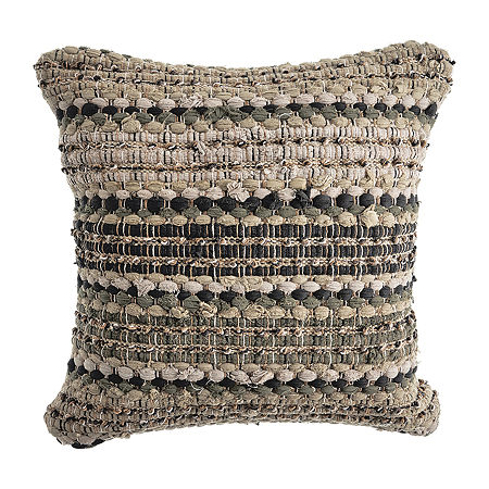 Lr Home Flona Stripe Square Throw Pillow, One Size, Beige