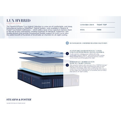 Stearns and Foster Lux Estate Hybrid Firm - Mattress + Box Spring