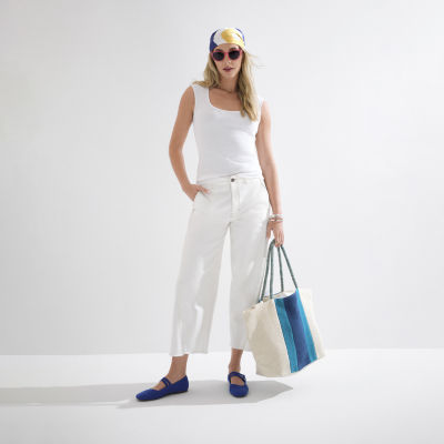 Mixit Color Block Jute Tote Bag