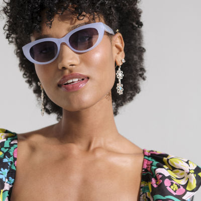 BCBGeneration Blue Round Powder Cateye Womens UV Protection Cat Eye Sunglasses