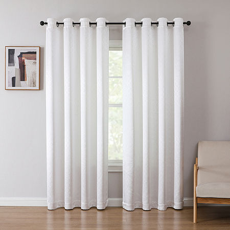 Regal Home Collections, Inc. Regal Home Tobias Embossed Grommet Top Blackout Single Curtain Panel In White