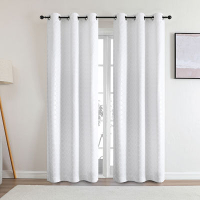 Regal Home Tobias Grommet Top Energy Saving Embossed Blackout Set of 2 Curtain Panel