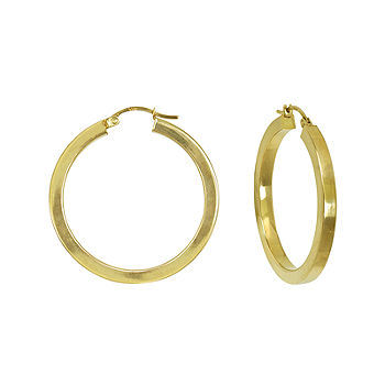 3mm Gold Tube Hoop Earrings 14K Yellow Gold / 35mm (1.40) Diameter by Baby Gold - Shop Custom Gold Jewelry