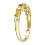 Womens Genuine Yellow Citrine 10K Gold Stackable Ring