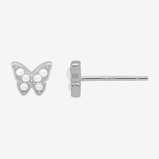 Itsy Bitsy Sterling Silver 6mm Butterfly Stud Earrings