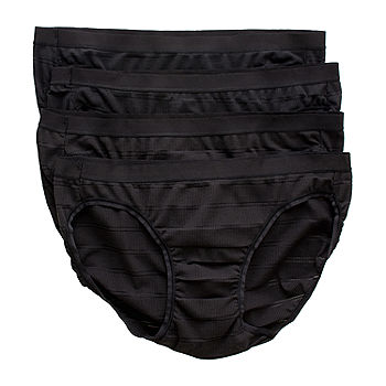Hanes Ultimate® Women's Cotton Stretch Cool Comfort® Bikini 4-Pack Black 8