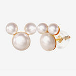 Disney Classics Genuine White Cultured Freshwater Pearl 14K Gold 8.1mm Stud Earrings