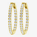 1 CT. T.W. Lab Created White Diamond 10K Gold Hoop Earrings