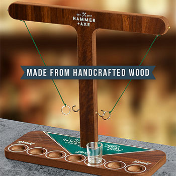 Hammer + Axe™ Wood Sinking Ships Board Game with Classic Fun for 2 Players,  237-pieces, Dark Wood, Age 14+ 