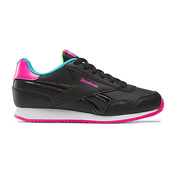 Reebok Royal Cl Jog 3.0 Big Girls Running Shoes, Color: Black Pink Blue - JCPenney