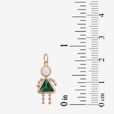 10K Gold May Birthstone Babies Girl Charm