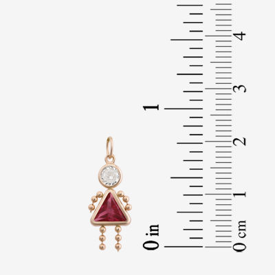 10K Gold October Birthstone Babies Girl Charm