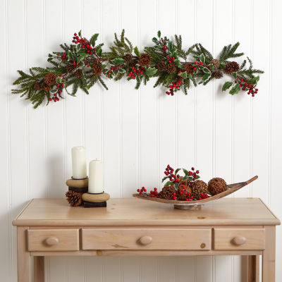 Nearly Natural 26in Teardrop Indoor Christmas Swag