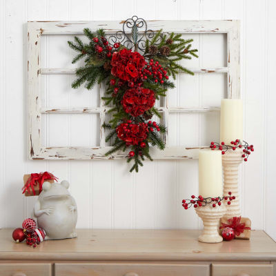 Nearly Natural 30in Apple Berry Indoor Christmas Wreath