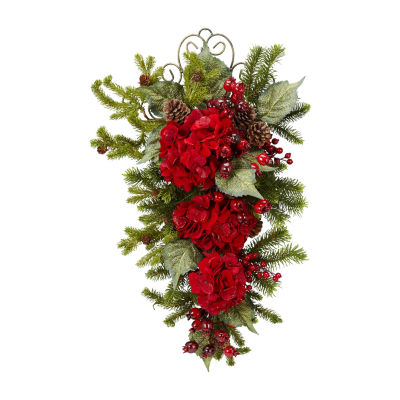 Nearly Natural 30in Apple Berry Indoor Christmas Wreath