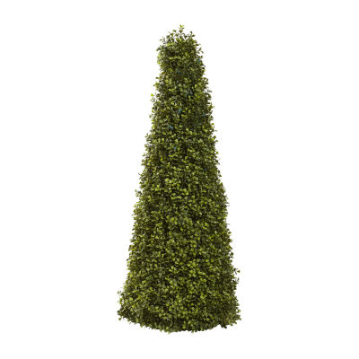 Nearly Natural 39in Boxwood Cone With Lights 3 1/2 Foot Pre-Lit Christmas Tree