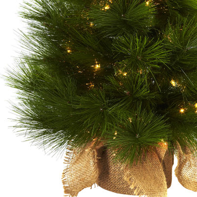 Nearly Natural 3ft Burlap Bag 3 Foot Pre-Lit Christmas Tree
