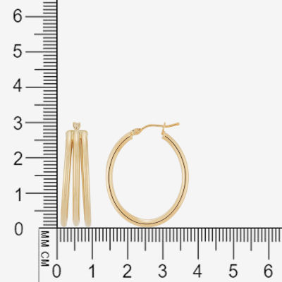 Made in Italy Womens 14K Gold 30mm Round Hoop Earrings