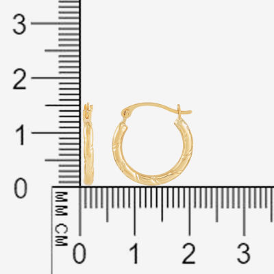 Womens 14K Gold 15.4mm Hoop Earrings