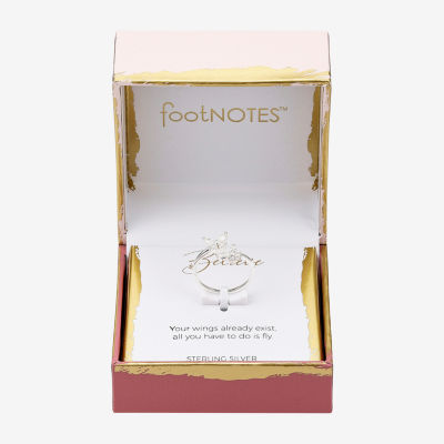 Footnotes Believe Womens Cubic Zirconia Sterling Silver Butterfly Bypass  Band