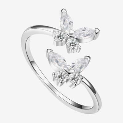 Footnotes Believe Cubic Zirconia Sterling Silver Butterfly Bypass  Band