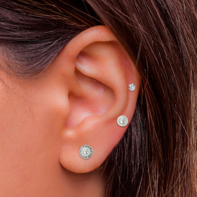 Sparkle Allure Light Up Box Womens Cubic Zirconia Pure Silver Over Brass Pear 4-pc. Jewelry Set