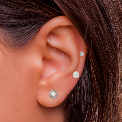 Sparkle Allure Light Up Box Womens Cubic Zirconia Pure Silver Over Brass Round 4-pc. Jewelry Set