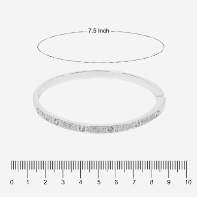 Sparkle Allure Womens Cubic Zirconia Pure Silver Over Brass Bangle Bracelet