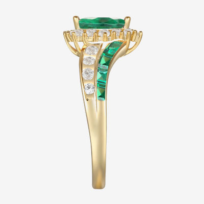 Lab-Created Gemstone 14K Gold Over Silver Cocktail Ring