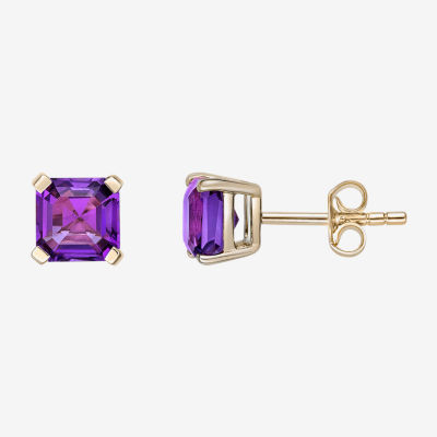 Gemstone 10K Gold 5.5mm Stud Earrings