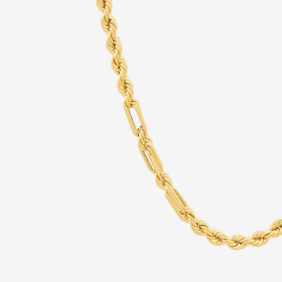 10K Gold 24 Inch Hollow Rope Chain Necklace