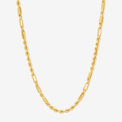 10K Gold 24 Inch Hollow Rope Chain Necklace