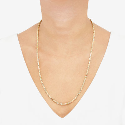 10K Gold 24 Inch Hollow Rope Chain Necklace