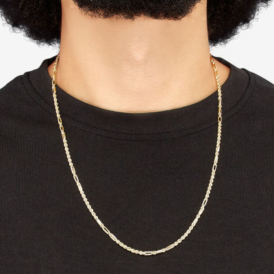 10K Gold 24 Inch Hollow Rope Chain Necklace