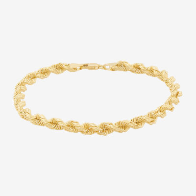 10K Gold 8 1/2 Inch Hollow Rope Chain Bracelet