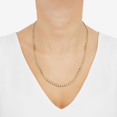 Made in Italy 14K Gold 22 Inch Hollow Curb Chain Necklace