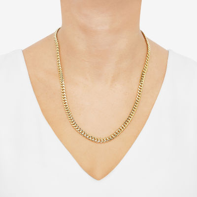 Made in Italy 10K Gold Inch Hollow Curb Chain Necklace