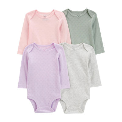 Carter's Baby Girls 4-pc. Crew Neck Long Sleeve Bodysuit